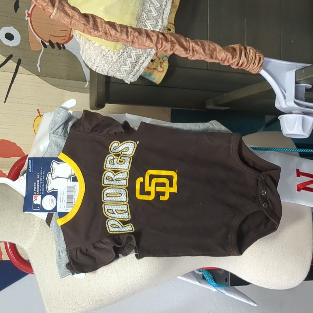 2 piece SD Padres onesies NWT